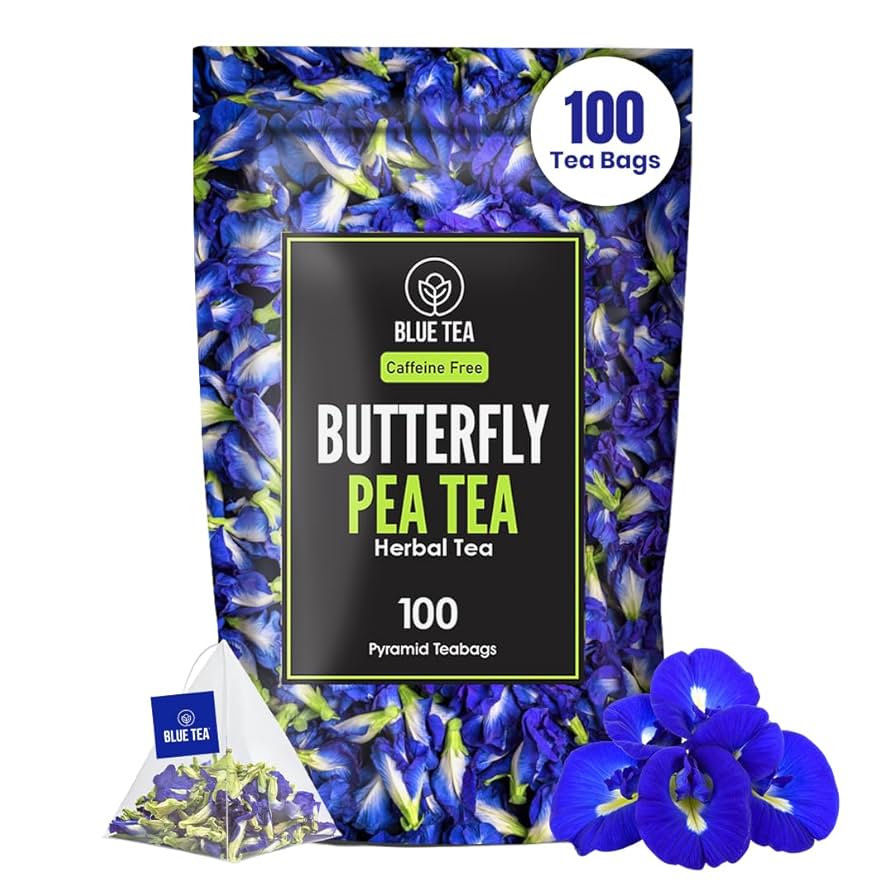 茶  Blue Tea BLUE TEA - Butterfly Pea Flower Tea - Plant-Based Tea Bags